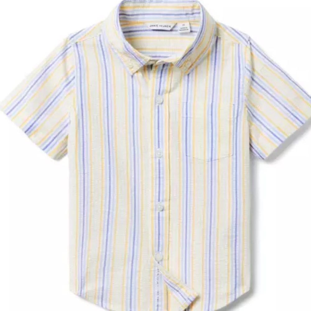 Janie & Jack Striped Seersucker Shirt